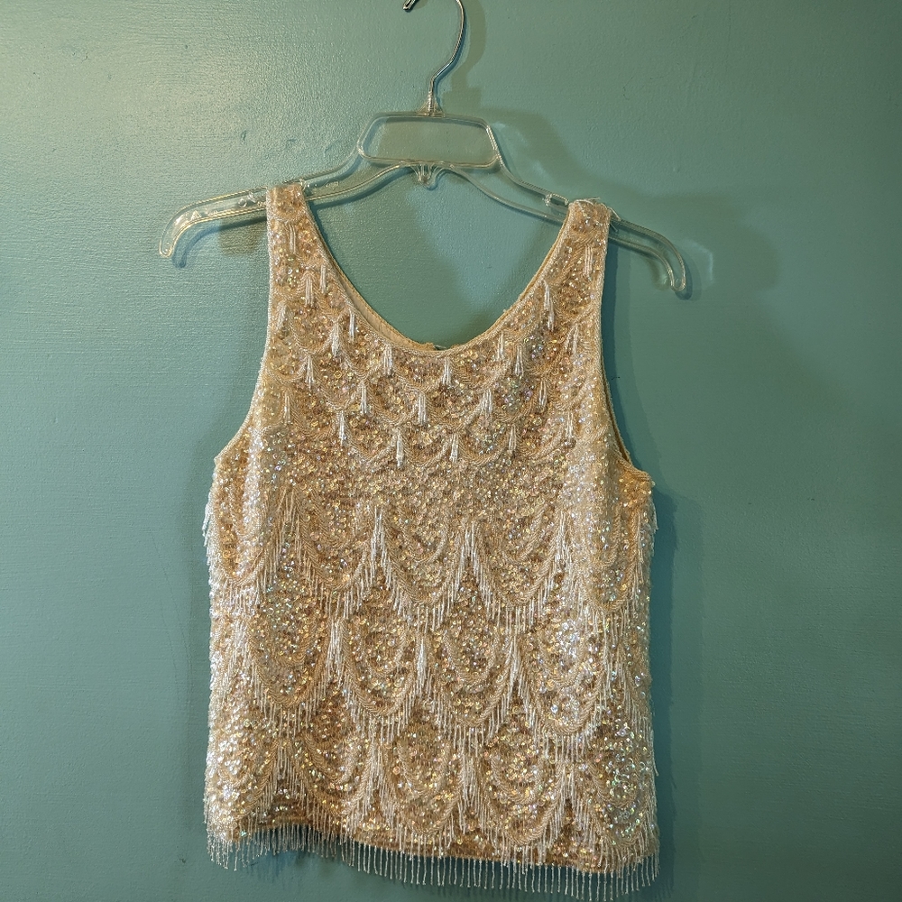 Vintage 1950's/60's Alexander's Brand Heavily Beaded Top size Small - Picture 3 of 8